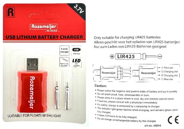 USB Lithium Battery Charger Rozemeijer